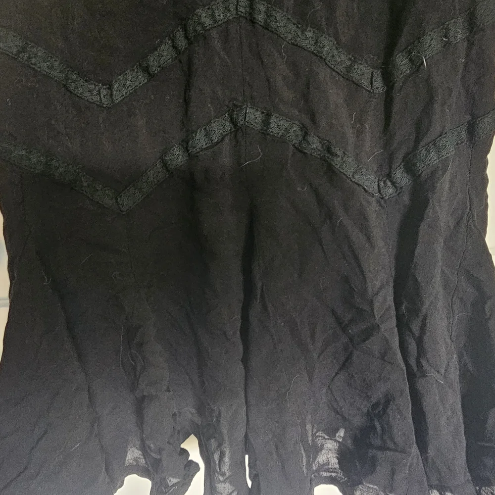 The Hanger Black Beach Cover-up Sheer Slip Dress w/ Zig Zag Pattern Women's Sz S